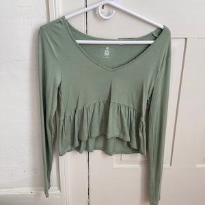 Pacsun green babydoll top. Never worn. Size M